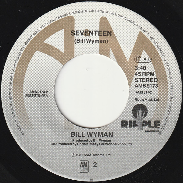 Bill Wyman - Come Back Suzanne | A&M Records (AMS 9173) - 4