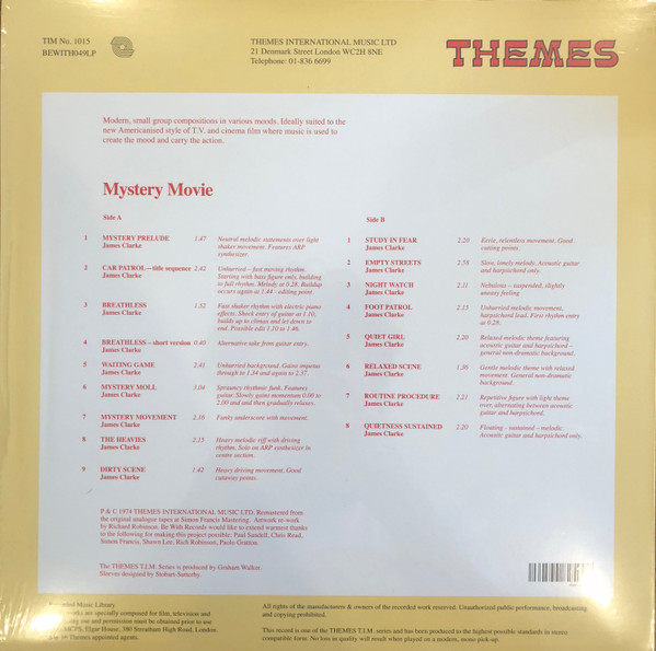 James Clarke - Mystery Movie | Be With Records (BEWITH049LP) - 2
