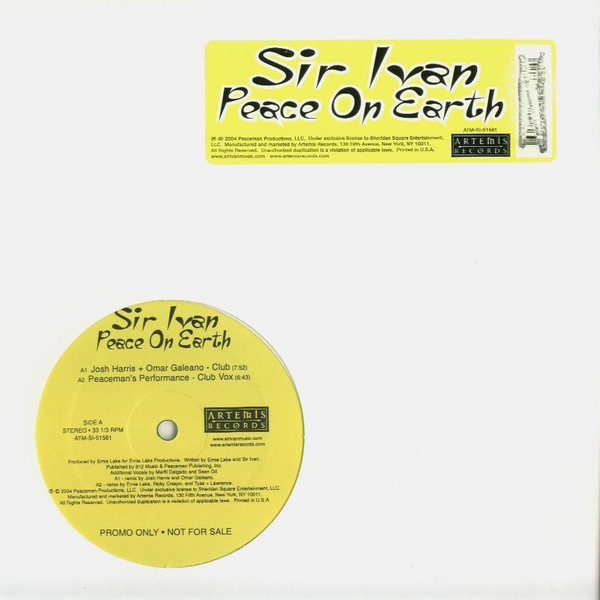 Sir Ivan - Peace On Earth | Artemis Records (ATM-SI-51561) - main Sir Ivan - Peace On Earth | Artemis Records (ATM-SI-51561) - main