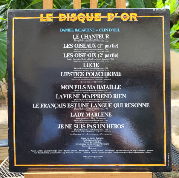 Daniel Balavoine - Le Disque D'Or | Barclay (90 387) - 2 Daniel Balavoine - Le Disque D'Or | Barclay (90 387) - 2