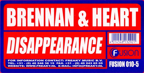 Brennan & Heart - Disappearance | Fusion Records (FUSION 010-5) - 3 Brennan & Heart - Disappearance | Fusion Records (FUSION 010-5) - 3