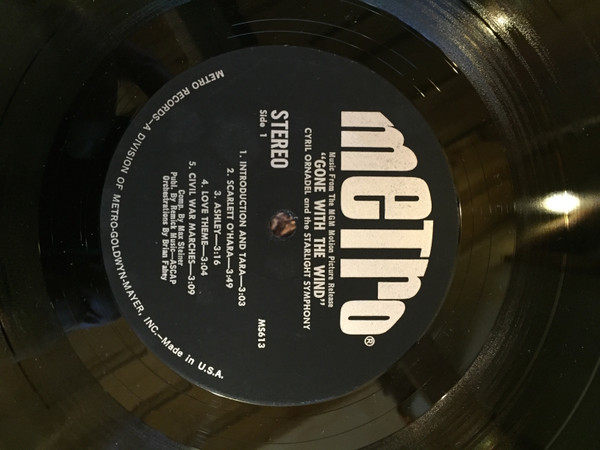 The Starlight Orchestra - Music From The MGM Motion Picture Release "Gone With The Wind" | Metro Records (MS-613) - 2