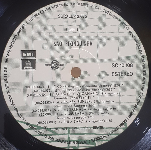 Pixinguinha - São Pixinguinha (Reedição Comemorativa Ao "Projeto Pixinguinha") | Odeon (SC-10.108) - 3