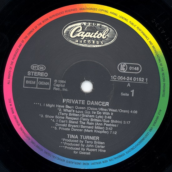 Tina Turner - Private Dancer | Capitol Records (2401521) - 2 Tina Turner - Private Dancer | Capitol Records (2401521) - 2