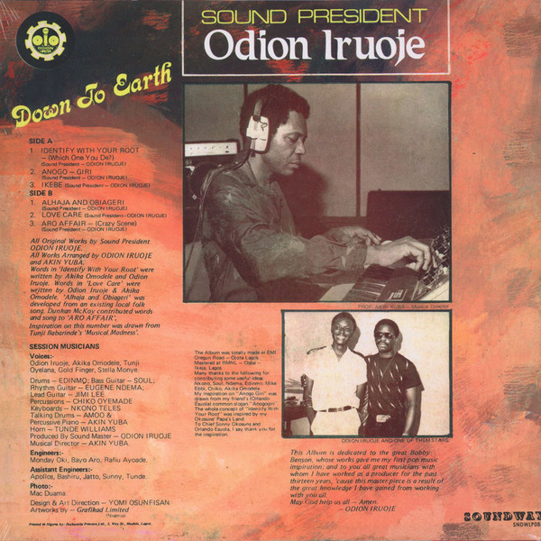 Odion Iruoje - Down To Earth | Soundway (SNDWLP086) - 2 Odion Iruoje - Down To Earth | Soundway (SNDWLP086) - 2