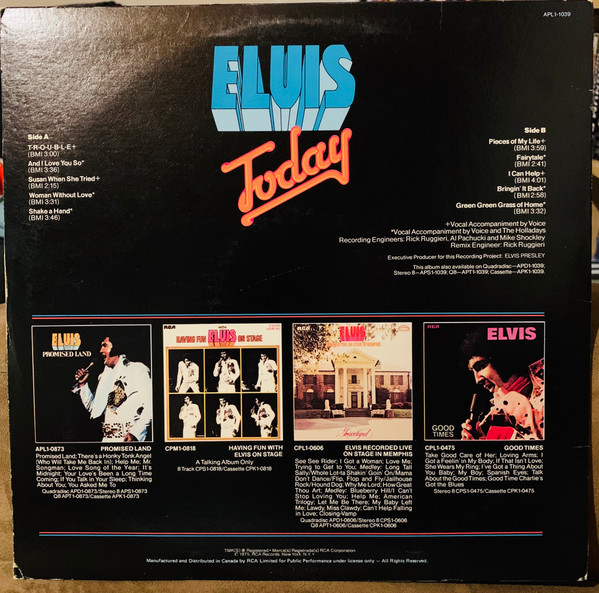 Elvis Presley - Today | RCA Victor (APL1-1039) - 2