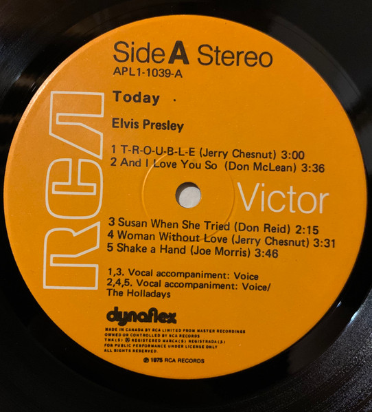Elvis Presley - Today | RCA Victor (APL1-1039) - 3