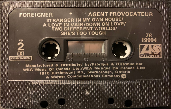 Foreigner - Agent Provocateur [Cassette] | Atlantic (78 19994) - 3