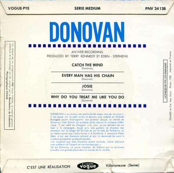 Donovan - Catch The Wind | Pye Records (PNV 24 138) - 2