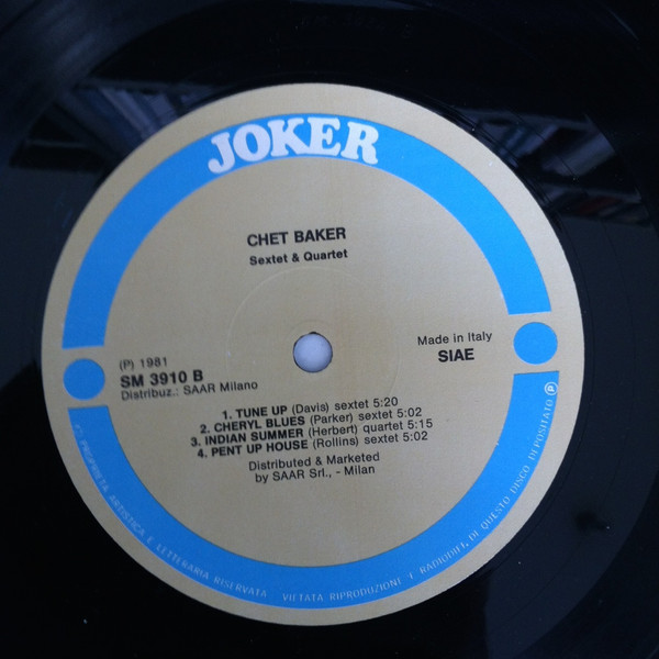 Chet Baker - Sextet & Quartet | Joker (SM 3910) - main