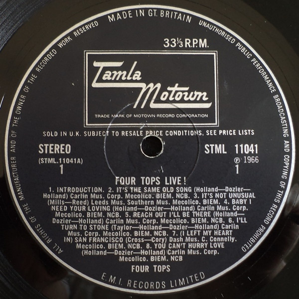 Four Tops - Four Tops Live | Tamla Motown (STML 11041) - 3 Four Tops - Four Tops Live | Tamla Motown (STML 11041) - 3