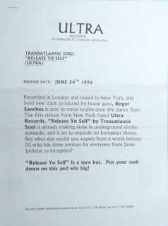 Roger Sanchez Presents Transatlantic Soul - Release Yo Self | Ultra Records (UL12001) - 2