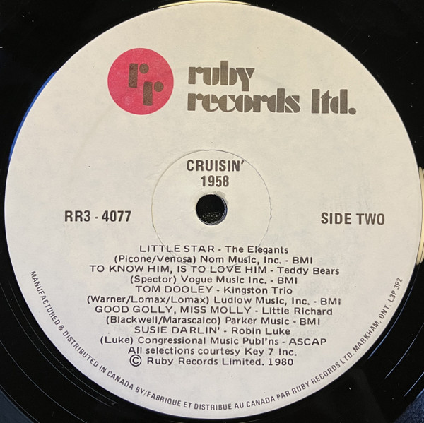 Various - Cruisin' 1958 | Ruby Records Limited (RR3-4077) - 4 Various - Cruisin' 1958 | Ruby Records Limited (RR3-4077) - 4