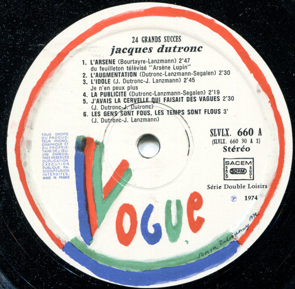 Jacques Dutronc - 24 Grands Succès | Vogue (SLVLX 660) - 2