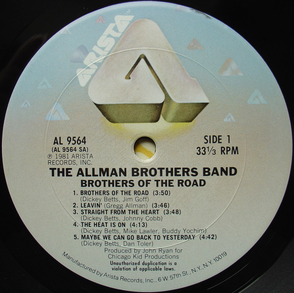 The Allman Brothers Band - Brothers Of The Road | Arista (AL 9564) - 3 The Allman Brothers Band - Brothers Of The Road | Arista (AL 9564) - 3