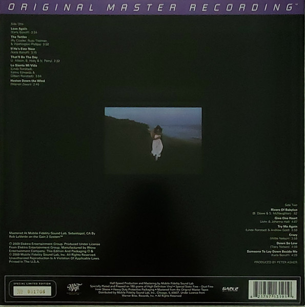 Linda Ronstadt - Hasten Down The Wind | Mobile Fidelity Sound Lab (MFSL 1-319) - 4 Linda Ronstadt - Hasten Down The Wind | Mobile Fidelity Sound Lab (MFSL 1-319) - 4