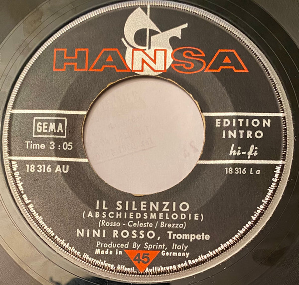 Nini Rosso - Il Silenzio (Abschiedsmelodie) / Der Clown | Hansa (18 316 AU)