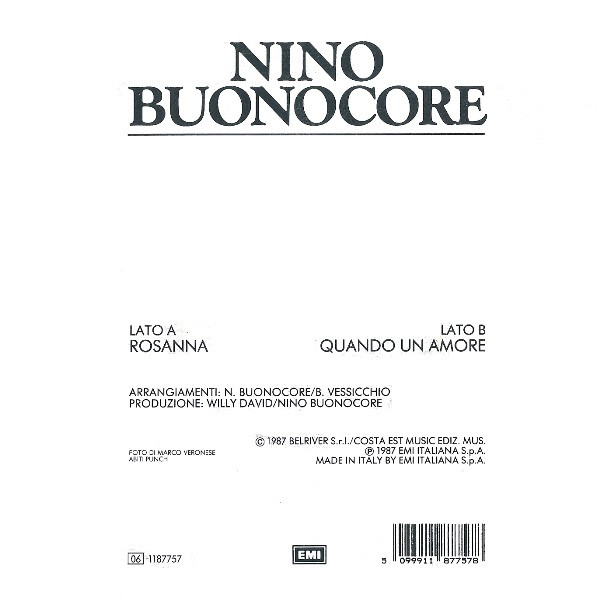 Nino Buonocore - Rosanna | EMI (06 1187757) - 4