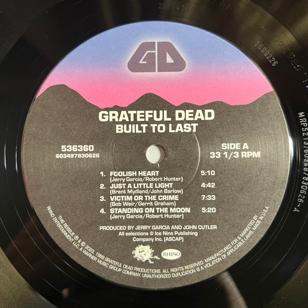 The Grateful Dead - Built To Last | Rhino Records (R1 536360 / 603497830626) - 2