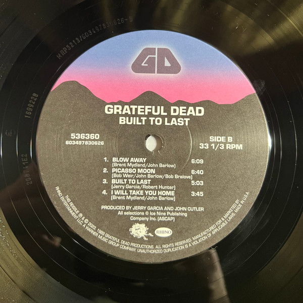 The Grateful Dead - Built To Last | Rhino Records (R1 536360 / 603497830626) - 3