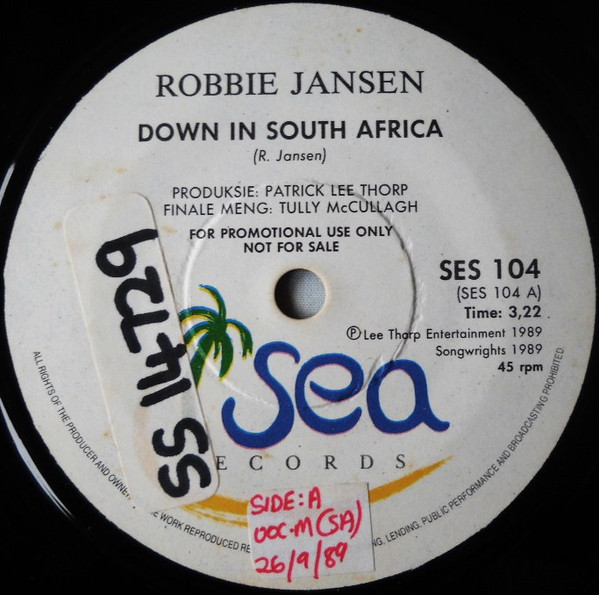 Robbie Jansen - Down South In Africa | Sea Records (SES 104) - main