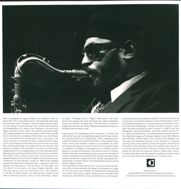 Archie Shepp - Live In Paris 1974 - Lost ORTF Recordings | Transversales Disques (TRS21) - 3 Archie Shepp - Live In Paris 1974 - Lost ORTF Recordings | Transversales Disques (TRS21) - 3