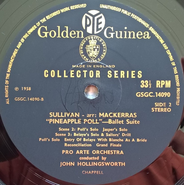 Sir Arthur Sullivan - Pro Arte Orchestra Conducted By John Hollingsworth - Pineapple Poll | Pye Records (GSGC 14090) - 4 Sir Arthur Sullivan - Pro Arte Orchestra Conducted By John Hollingsworth - Pineapple Poll | Pye Records (GSGC 14090) - 4
