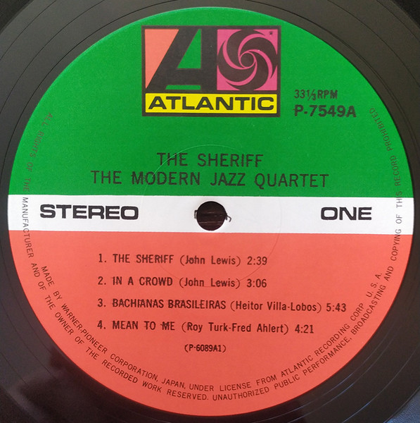 The Modern Jazz Quartet - The Sheriff | Atlantic (P-7549A) - 4