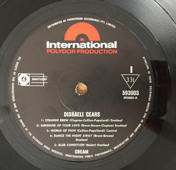 Cream - Disraeli Gears | Polydor (593003) - 3 Cream - Disraeli Gears | Polydor (593003) - 3