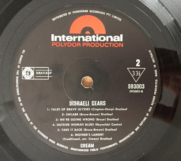 Cream - Disraeli Gears | Polydor (593003) - 4 Cream - Disraeli Gears | Polydor (593003) - 4