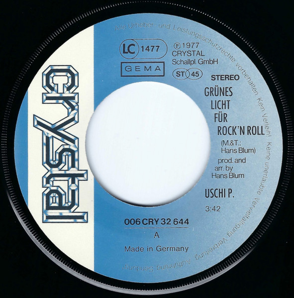 Uschi - Grünes Licht Für Rock 'N' Roll | Crystal (006 CRY 32 644) - 3
