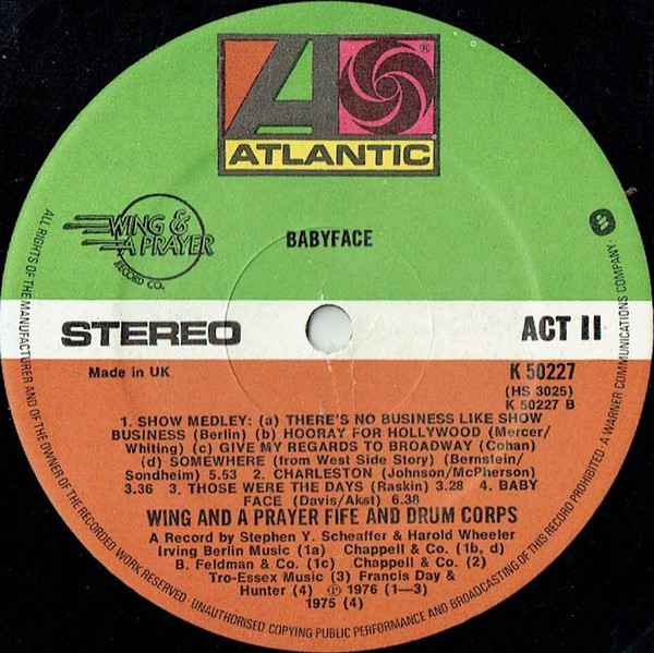 Wing And A Prayer Fife And Drum Corps. - Babyface | Atlantic (K 50227) - 4