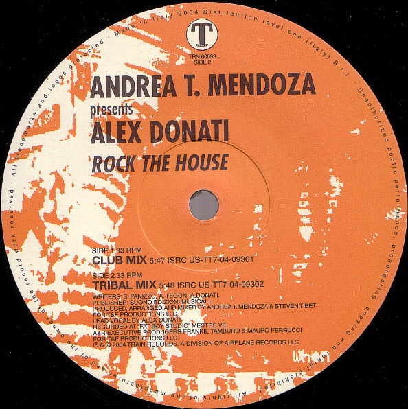 Andrea T. Mendoza Presents Alex Donati - Rock The House | Train! Records (TRN 60093) - 2 Andrea T. Mendoza Presents Alex Donati - Rock The House | Train! Records (TRN 60093) - 2