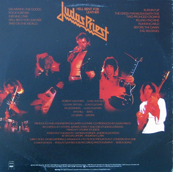 Judas Priest - Hell Bent For Leather | Columbia (JC 35706) - 2