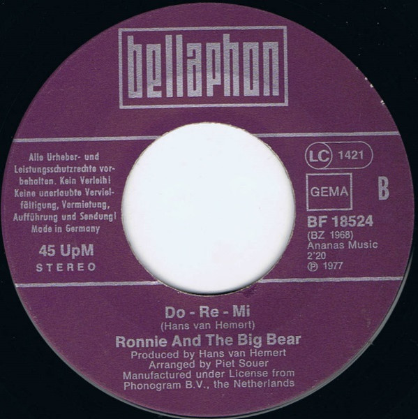 Ronnie And The Big Bear - The Big Bear Bump | Bellaphon (BF 18524) - 3