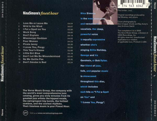 Nina Simone - Nina Simone's Finest Hour | Verve Records (543 604-2) - 2 Nina Simone - Nina Simone's Finest Hour | Verve Records (543 604-2) - 2