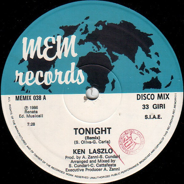 Ken Laszlo - Tonight (Remix) | Memory Records (MEMIX 038) - 3