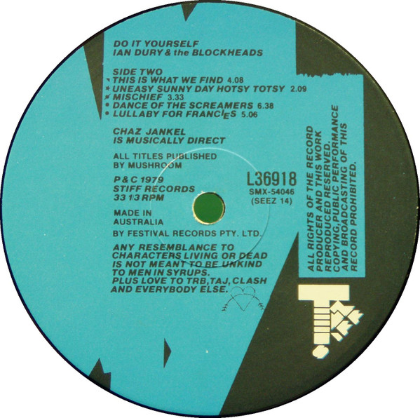 Ian Dury And The Blockheads - Do It Yourself | Stiff Records (L 36918) - 3