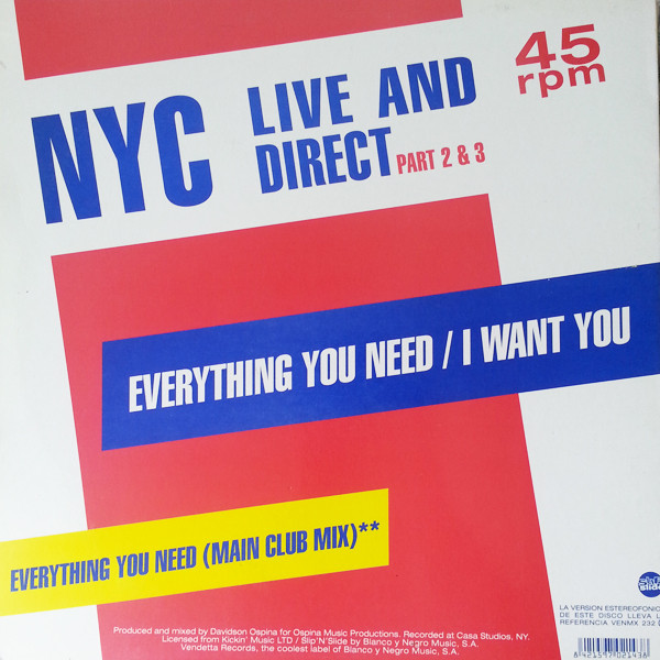 NYC Live & Direct - Part 2 & 3 | Vendetta Records (VENMX 232 M) - 2