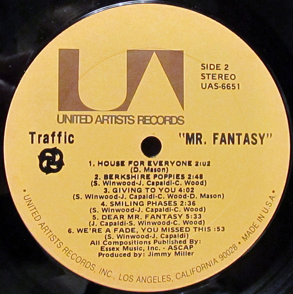 Traffic - Mr. Fantasy | United Artists Records (UAS 6651) - 4 Traffic - Mr. Fantasy | United Artists Records (UAS 6651) - 4