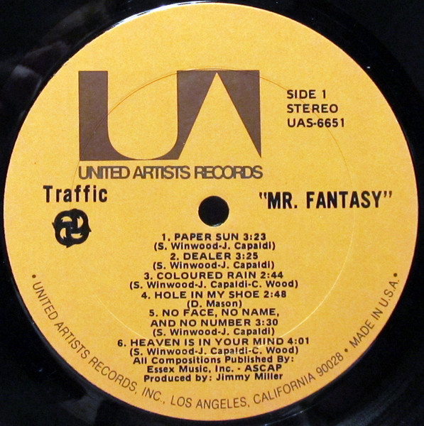 Traffic - Mr. Fantasy | United Artists Records (UAS 6651) - 3 Traffic - Mr. Fantasy | United Artists Records (UAS 6651) - 3