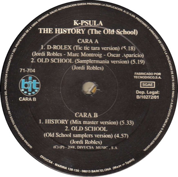 K-Psula - The History (The Old School) | Bit Music (71-704) - 2 K-Psula - The History (The Old School) | Bit Music (71-704) - 2