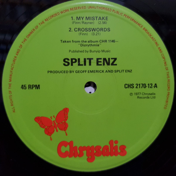 Split Enz - My Mistake C/W Crosswords | Chrysalis (CHS 2170) - 3