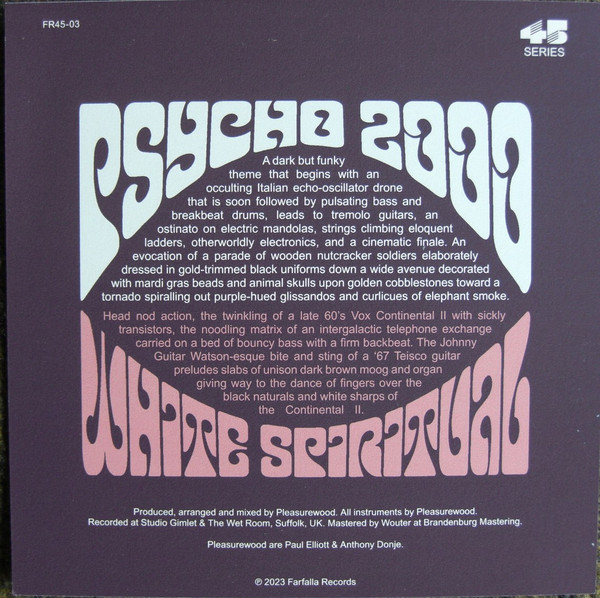 Pleasurewood - Psycho 2000 / White Spiritual | Farfalla Records (FR45-03) - 2
