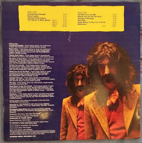 Frank Zappa - Chunga's Revenge | Reprise Records (MS. 2030) - 2