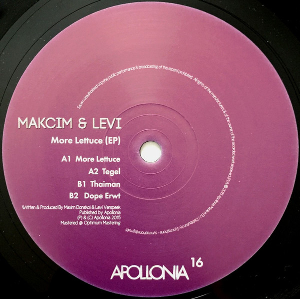 Makcim & Levi Verspeek - More Lettuce (EP) | Apollonia (APOLLONIA 16) - main Makcim & Levi Verspeek - More Lettuce (EP) | Apollonia (APOLLONIA 16) - main