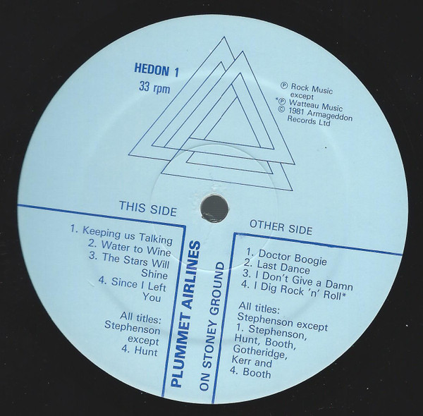 Plummet Airlines - On Stoney Ground | Hedonics Record (HEDON 1/2) - 3 Plummet Airlines - On Stoney Ground | Hedonics Record (HEDON 1/2) - 3