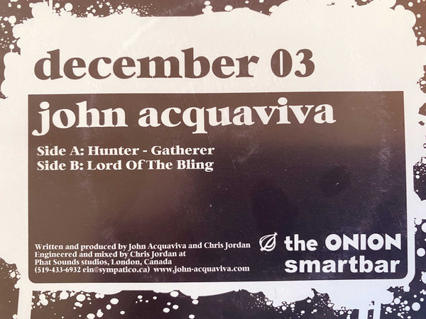John Acquaviva - Hunter-Gatherer / Lord Of The Bling | Area DJ (AREADJ 14) - 3 John Acquaviva - Hunter-Gatherer / Lord Of The Bling | Area DJ (AREADJ 14) - 3