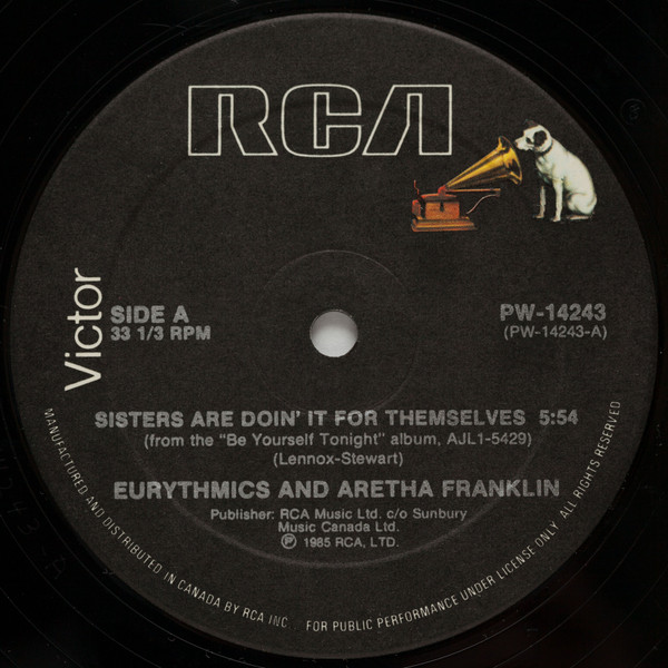 Eurythmics And Aretha Franklin - Sisters Are Doin' It For Themselves (12") [Vinyl] | RCA Victor (PW-14243) - 3