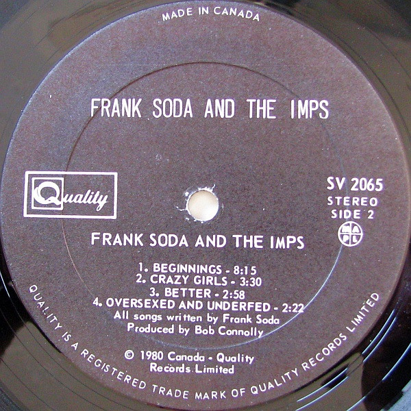 Frank Soda & The Imps - Frank Soda And The Imps [Vinyl] | Quality (SV-2065) - 4
